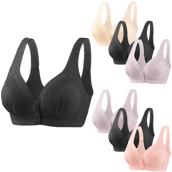 Yourumao Women's Nursing Bras Wirefree Push up T-shirt Bras Seamless Comfortable Bralettes Stretch Daily Full Figure Bras 3 Packs
