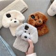 thumbnail image 3 of Funda de peluche súper linda con pelo esponjoso para iPhone 13 Pro Max, suave y cálida felpa de invierno de TPU (blanco peluche, iP), 3 of 5