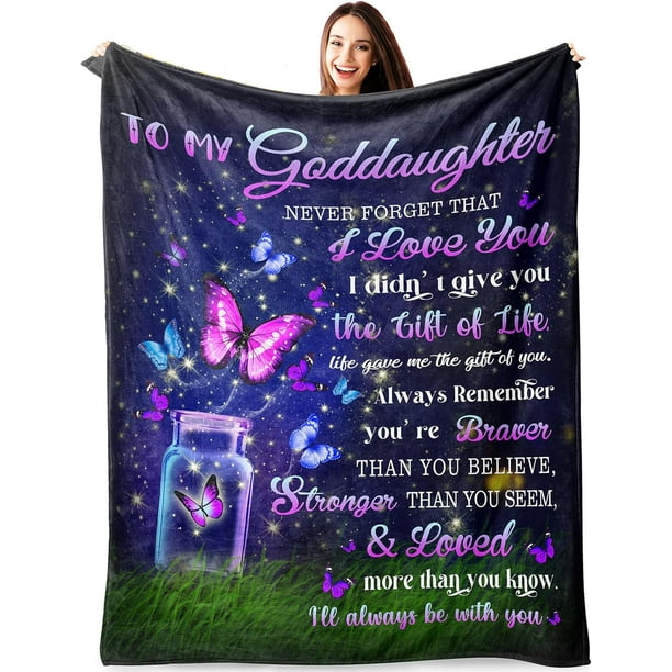 LHSHID Goddaughter Gifts from Godmother Blanket First Communion Gifts for Girls 1st Communion Gifts for Girls Baptism Gifts for Girl Communion Gifts for Goddaughter Throw Blanket 30"x40"