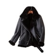 thumbnail image 1 of -abrigos gruesos de piel sintética para mujer, chaqueta de piel de oveja, prendas de vestir de aviador, Casaco femenino, Invierno, 1 of 5