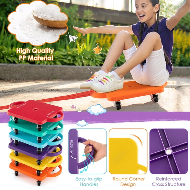 Gymax Children Balance Board Sitting Scooter Board 6-Pack PP Floor