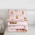 thumbnail image 5 of Erosebridal Kids Cute Capybara Twin Comforter Sets 3-Piece,Boys Girls Cartoon Bow Animal Bedding Set,Pink Reversible, 5 of 7