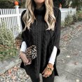 thumbnail image 3 of Wutalume Women's Lazy Style Loose Long Sleeve High Neck Solid Color Knitted Shawl Sweater, Warm Winter Pullover with Cozy Draped Design for Casual and Chic Looks,Black S, 3 of 7