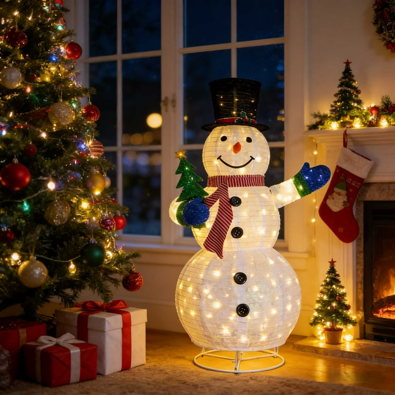 Zimtown Lighted Snowman Christmas Decoration w/ 200 LED Lights