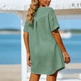 thumbnail image 7 of Beach Cover Up Short Sleeve V Neck Bathing Suit Coverup with Pockets Summer Loose Fit Beach Dresses for Women, 7 of 7