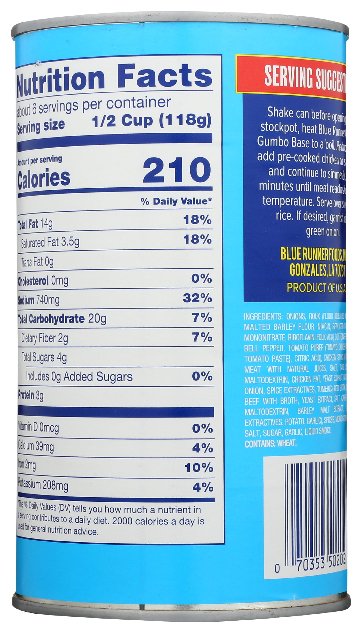 (Pack of 6) Blue Runner Chicken Gumbo, 25 oz