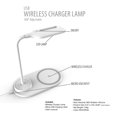 thumbnail image 4 of 2X Lámpara de Escritorio Led Regulable con Cargador Inalámbrico, Luz de Escritorio de Carga Inalámbrica Luz de Noche con Control de Prensa de Rotación Flexible, 4 of 4