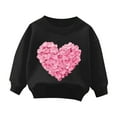 thumbnail image 4 of Rohuuque Toddler Girls Sweatsuits - Cute Winter Fall Heart Print Child Long Sleeve Sweatshirt Sweatpants Outfits 12 Months Black, 4 of 4