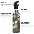 thumbnail image 3 of Yayeee 20oz Insulated Water Bottle Double Wall Stainless Steel with Flip Straw Lid, Blue Floral Oranges, 3 of 7