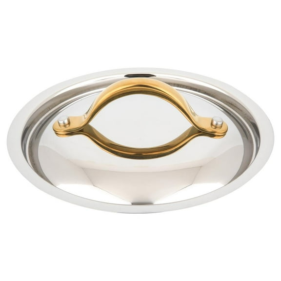 NutriChef 9.5” Generic Stainless-Steel Lid for Pots Kitchen Cookware Cover W/ Stylish Golden Handle