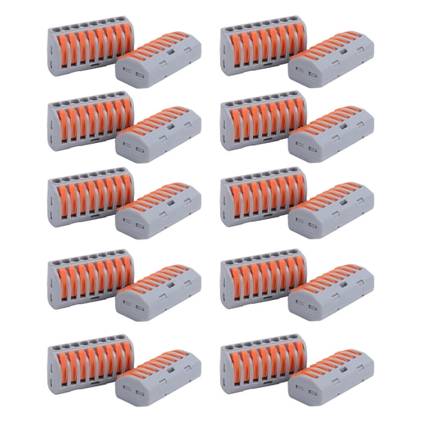 Conector de cableado de cable de empuje, 20 piezas Conector de cableado de cable de empuje Conector de cableado compacto Tecnología innovadora