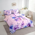 thumbnail image 3 of Manfei Girl Personalized Gifts 7pcs Bedding Comforter Set,Watercolor Letter M Queen Bedding Sets,Abstract Ink Painting Queen Sheet Sets For Princess,Lightweight Room Decoration Reversible, 3 of 8
