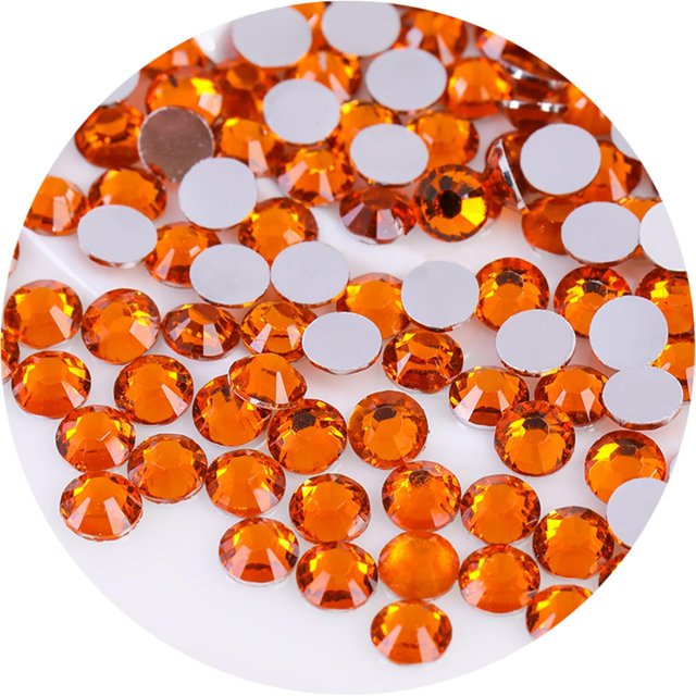720 piezas SS30 0.236 in diamantes de imitación planos para uñas, manualidades, purpurina, gemas redondas, cristales, ropa, zapatos (naranja)