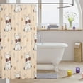 thumbnail image 3 of Manfei Sunglass French Bulldog Shower Curtain 72Wx72L, Cute Paw Bone Bathroom Curtain, Cream Beige, 3 of 5