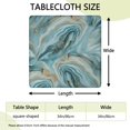 thumbnail image 2 of Blue Gold Marble Pattern Square Fitted Tablecloth with Elastic Edge,Square Table Cover,Washable Elastic Table Cover for Home Kitchen Party Decor 34"x34", 2 of 6