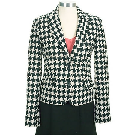 M.E. - Women's Plus Houndstooth Blazer