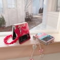 thumbnail image 4 of For Samsung Galaxy Z Flip4/3 5G Case Cover, Shockproof Luxury Painted Love PC Slim Hybrid Case Cover With Bracelet, 4 of 5