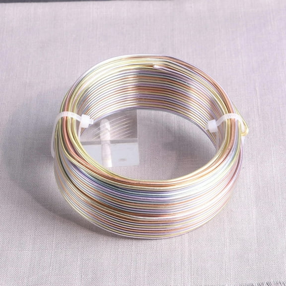 U8MO 1 Roll 2mm 12Gauge 24meters Aluminum Soft Metal Crafts Beading Wire DIY Jewelry-Light Blue Mixed