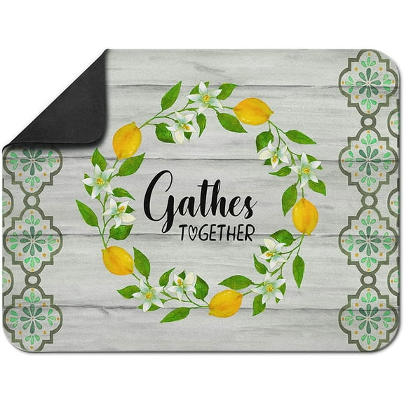 Delicious Lemon Themed Coffee Mat for Coffee Bar, Coffee Machine and Coffee Maker, Dish Drying Mats for Kitchen Counter or Countertop Protector Mat 24X18 Inch