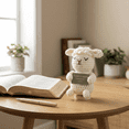thumbnail image 5 of Handmade Crochet Lamb Figurine with Psalm 23:1 Card and Wooden Stand, Christian Keepsake Gift, 5 of 7