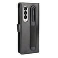 thumbnail image 5 of Allytech For Samsung Galaxy Z Fold 4 Flip Card Wallet Case,Shockproof 360 Full Protection Luxury PU Leather with Pen Holder Slim Folding Shell Cover and Strap.For Samsung Galaxy Z Fold 4,Black, 5 of 7