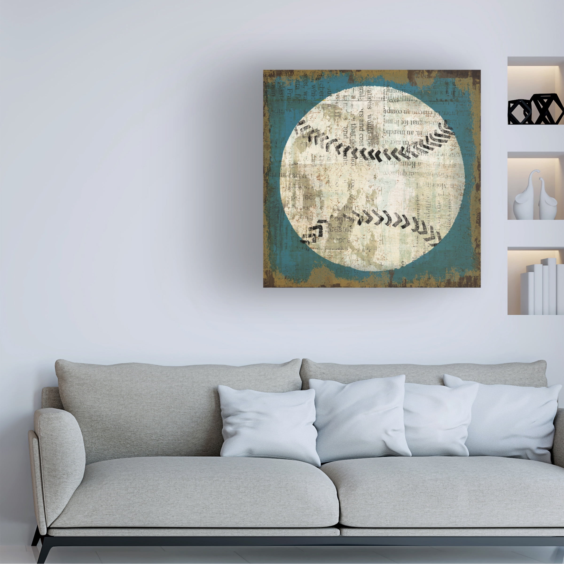 Michael Mullan 'Ball I on Blue' Canvas Art