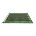 thumbnail image 2 of Ahgly Company Machine Washable Indoor Rectangle Southwestern Turquoise Blue Country Area Rugs, 2' x 4', 2 of 4