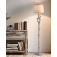 thumbnail image 2 of Retro Farmhouse Floor Lamp for Living Room Rustic Standing Lamps Tree Trunk Deco Modern Country Vintage Wood Grain 59.75" Tall Corner Floor Lamp Bedroom Office, 2 of 15