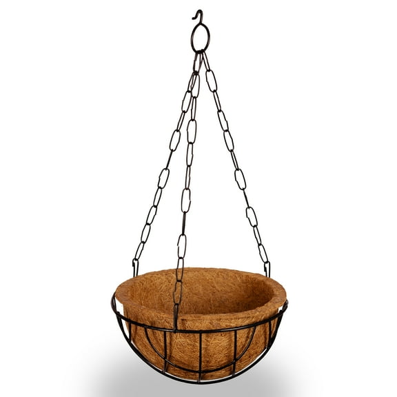 COIRCRAFT HANGING COCO PLANTERS WITH LINERS NATURAL COLOUR 10 INCH