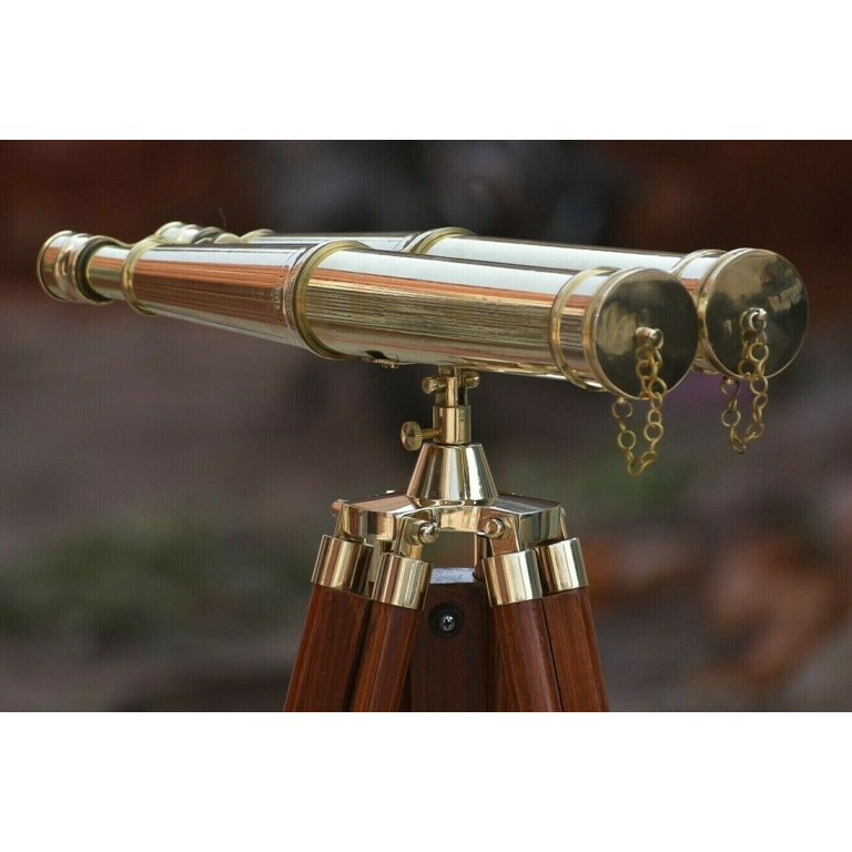 NauticalMart 18' brass antique binocular with tripod floor stand