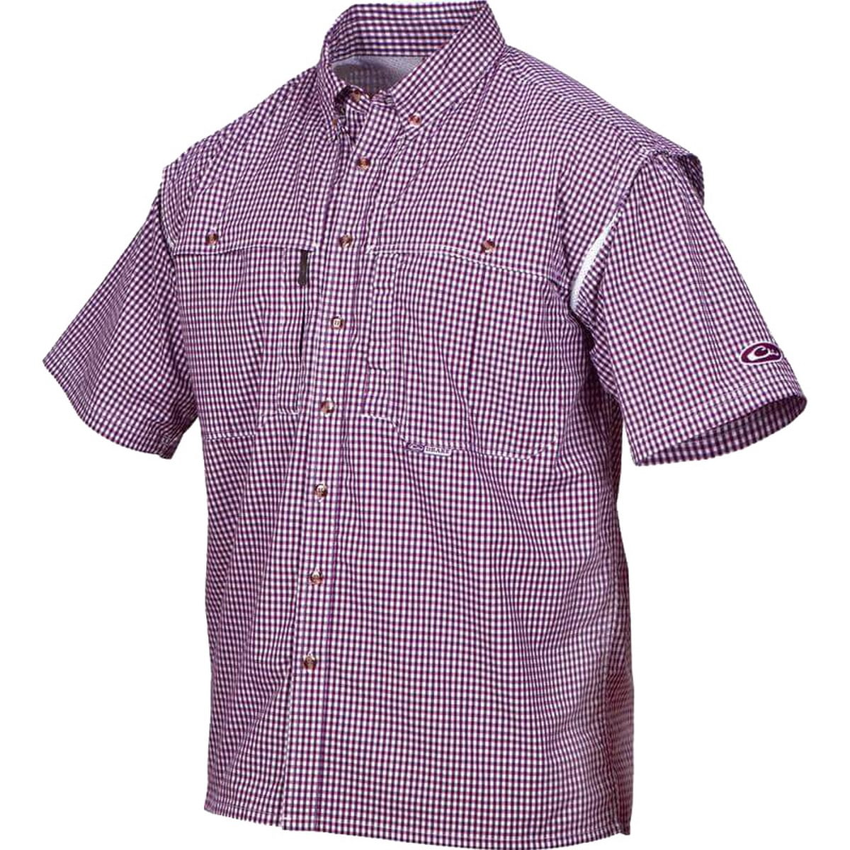Drake Mens Wingshooter Micro Plaid Short Sleeve Shirt