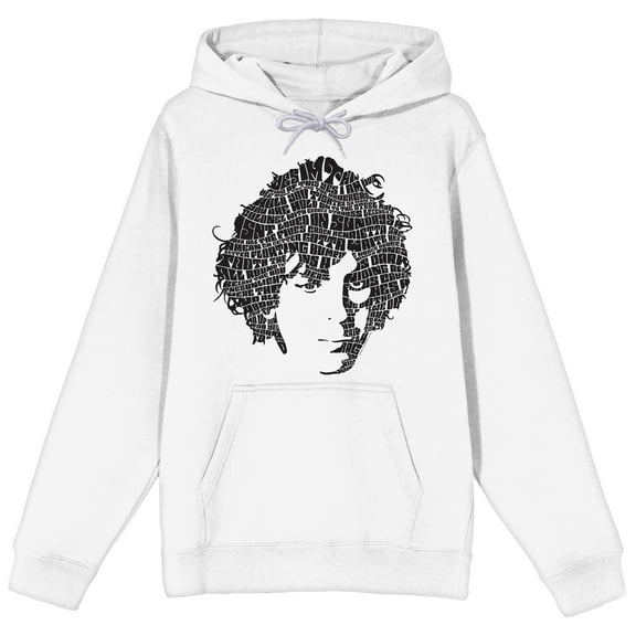 Syd Barrett Typography Portrait of Artist Men's White Hoodie-L
