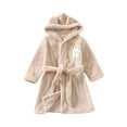 thumbnail image 3 of LSLJS Boys Girls Robe Kids Flannel Hooded Bathrobe Sleepwear Toddler Plush Robes With Belt, Kids Robe, 3 of 3