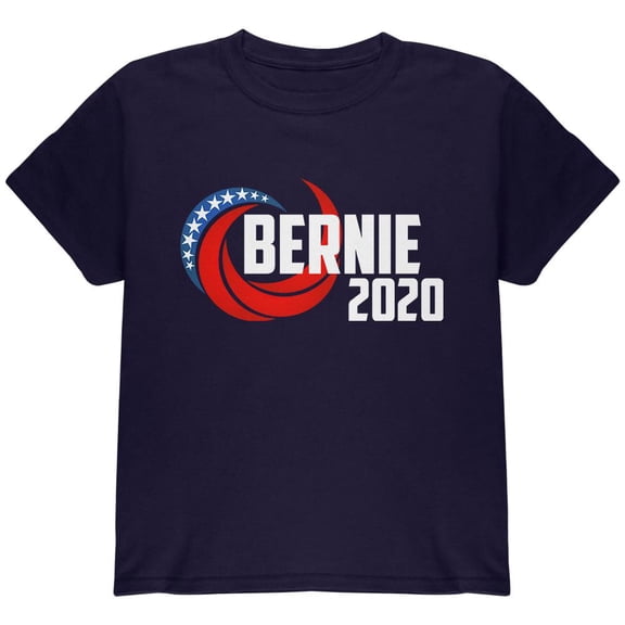 Presidential Election 2020 Bernie Sanders Swoosh Youth T Shirt Navy YSM