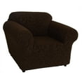 thumbnail image 2 of Classic Slipcovers Floral Jacquard Brown Stretch Chair Clipcover Grey, 2 of 4