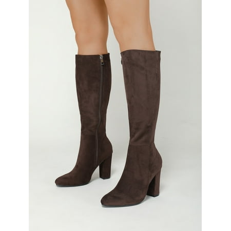 

Minimalist Side Zipper Chunky Heeled Boots Women‘s Footwear