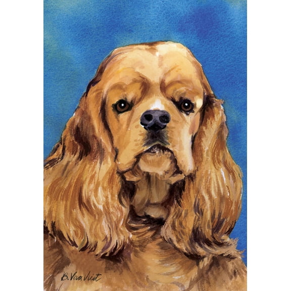 Cocker Spaniel Buff - Barbara Van Vliet Portrait Large Flag