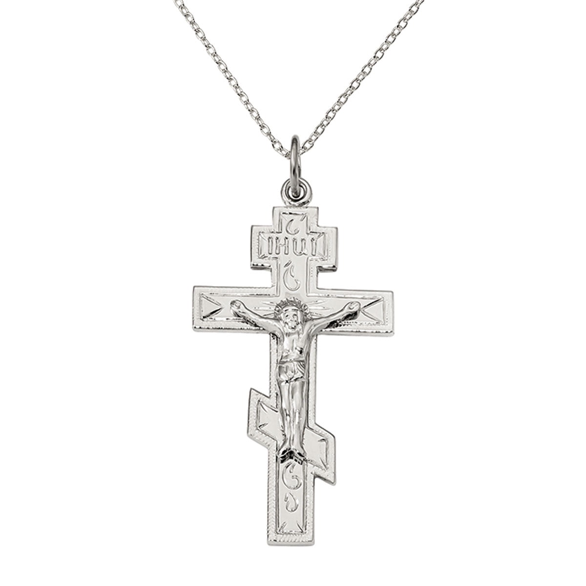 Sterling Silver Rhodium Diamond Cross Pendant 1.14 in x 0.51 in Sterling Silver Rhodium Diamond Cross Pendant 1.14 in x 0.51 in
