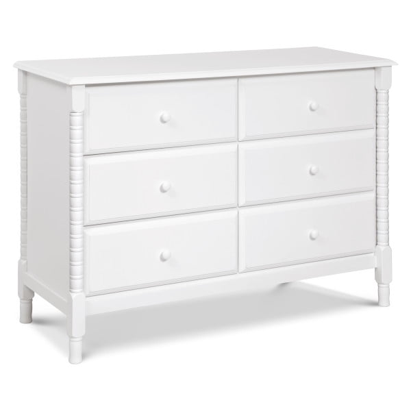 Jenny Lind Spindle 6Drawer Dresser in White