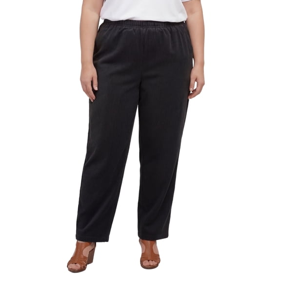 Turtle Bay New York Womens Pull on Fine Wale Corduroy Pants with covered elastic waist