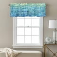 thumbnail image 3 of Turquoise Blue Teal Kitchen Curtain Valances for Windows Farmhouse Short Curtains, Chic Stained Glass Texture Aesthetic Rod Pocket Valance Curtain for Bedroom Cafe Living Room 54"x18", 3 of 8