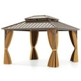 thumbnail image 1 of Costway Pavillon à Toit Rigide 12 X 12 Pi avec Moustiquaire, Double Toit Robuste en Métal Galvanisé, 1 of 10