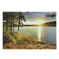 thumbnail image 1 of Landscape Cutting Board, Sunset Dawn in the Forest over Lake of 2 Rivers Algonquin Park Ontario Canada, Decorative Tempered Glass Cutting and Serving Board, Large Size, Multicolor, by Ambesonne, 1 of 1