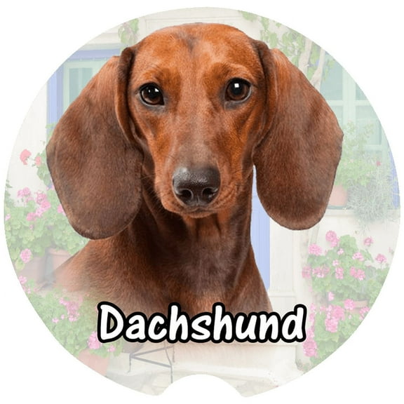 Dachshund Car Coaster, Absorbent Stoneware Car Cup Holder Coaster, Set of 2