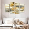 thumbnail image 2 of Elephant Stock Golden Dust I Wall Art - Horizontal Multi Panel Canvas - Living Room Wall Decor - Abstract Multi Panel - Gray And Beige Decor By Silvia Vassileva - 52" x 32", 2 of 4