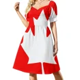 thumbnail image 2 of Vestido de noche rojo de manga corta con estampado de plátano amarillo grande para mujer, vestido de verano para mujer, vestido de noche para mujer., 2 of 7
