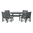 thumbnail image 3 of WestinTrends Malibu 5-Piece HDPE Outdoor Patio Chair and Round Table Dining Set, Gray, 3 of 15