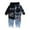 Navy, variant on Toddler Boys 2 Piece Outfits Long Sleeve Patchwork Plaid Prints Hooded Tops and Pants Outfits Clothing Set Size 18-24 Months ,Blue