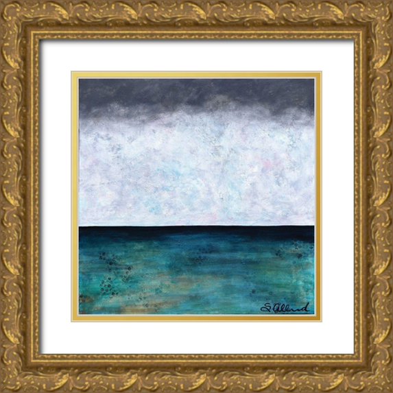 Allemand, Sue 15x15 Gold Ornate Wood Framed with Double Matting Museum Art Print Titled - Winter Over Water