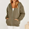 thumbnail image 5 of Jsaierl Oversized Zip Up Hoodie for Women Baggy Loose Basic Zipper Hooded Sweatshirt Coat Y2K Jacket, 5 of 8